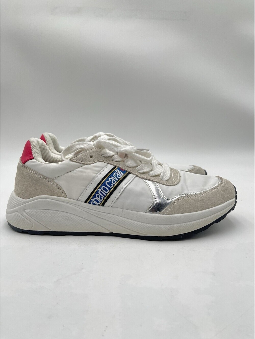 Roberto Cavalli Sport Nylon Colorblock Pattern Sneakers Women's Size 8.5